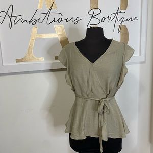 Beautiful Dusty Olive Blouse.